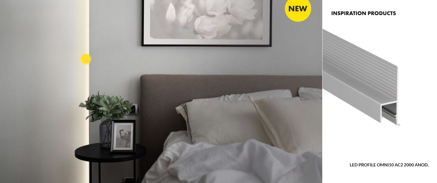 LED profil TOPMET do sádrokartonu OMNI10 PLUS, surový hliník